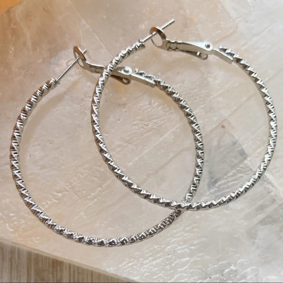 Alquimia Silver Hoop Earrings - Picture 1 of 6